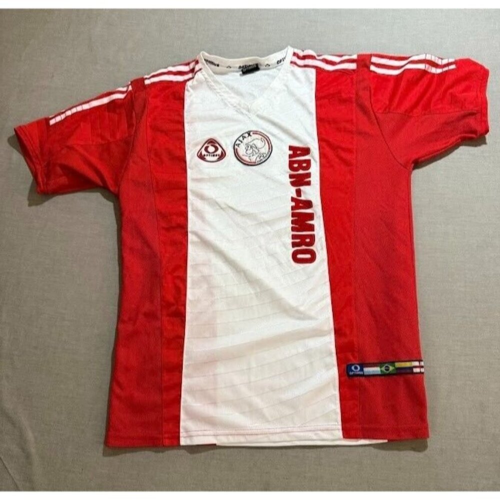 ABN-AMRO Ajax Amsterdam Optimus Jersey Mens Medium‎ Red White Short Sleeve.